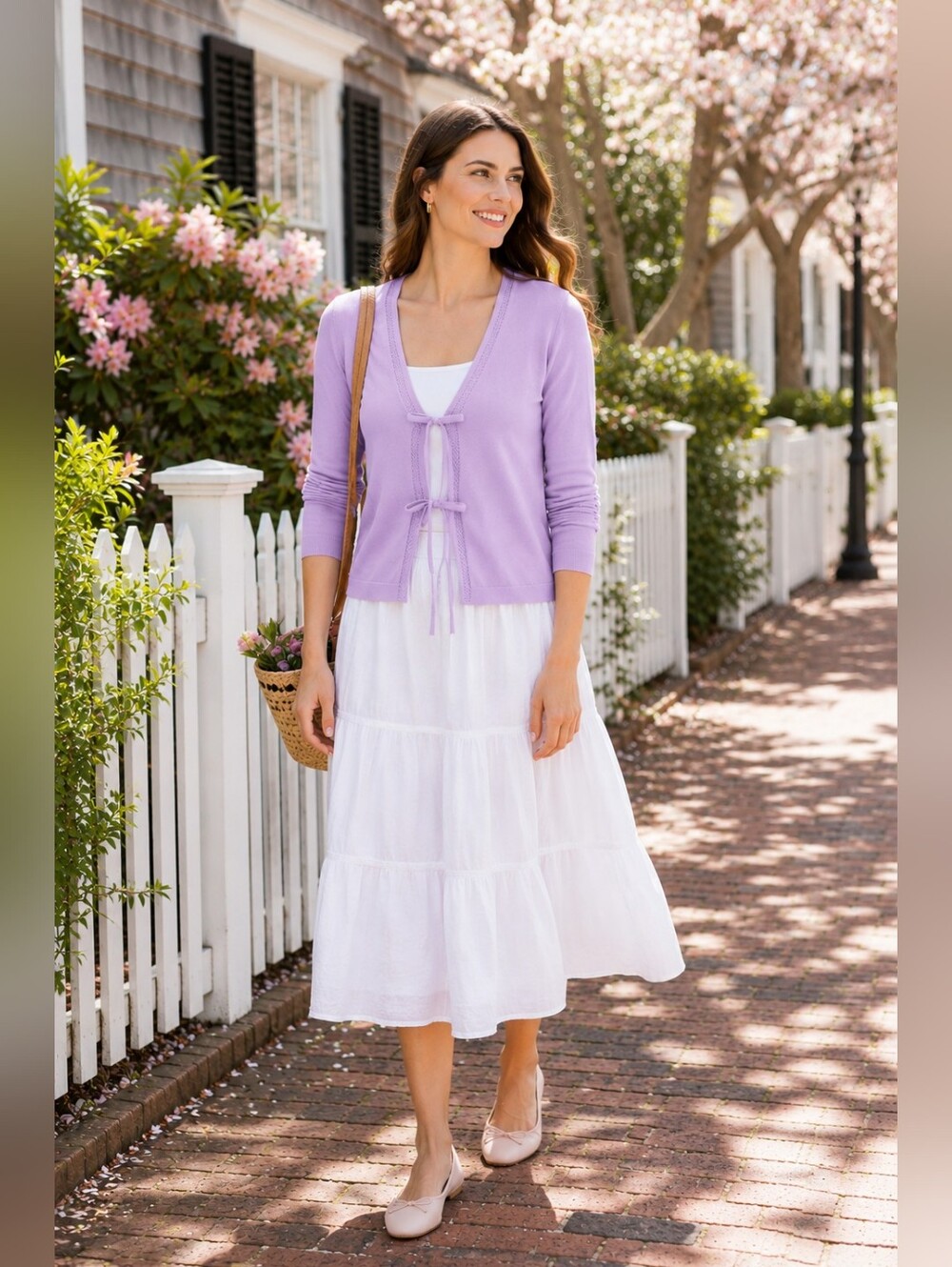 J. Crew 100% Cotton Tie-front Cardigan Sweater in Bright Lilac Women's M NWT
